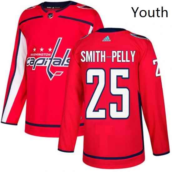 Youth Adidas Washington Capitals 25 Devante Smith Pelly Premier Red Home NHL Jersey